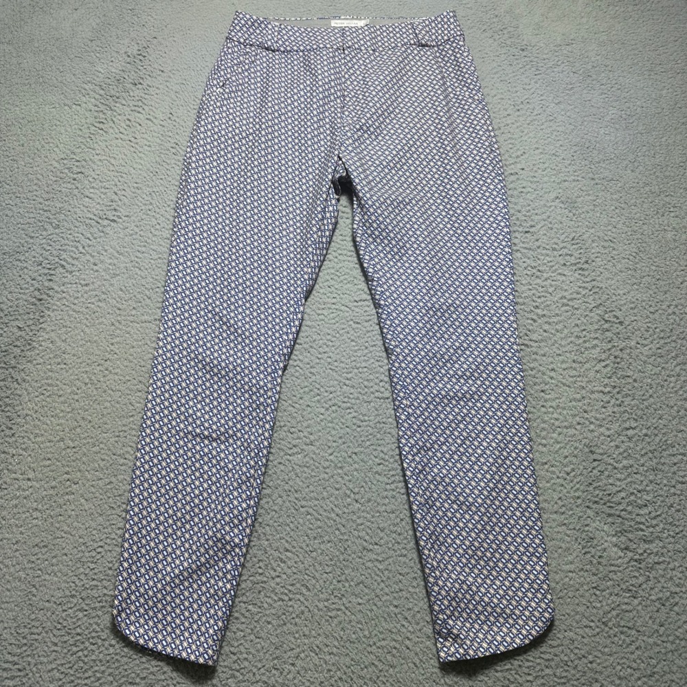 Peter Millar Surge Links Print Golf Pants Women 4 Blue Performance Ankle Stretch